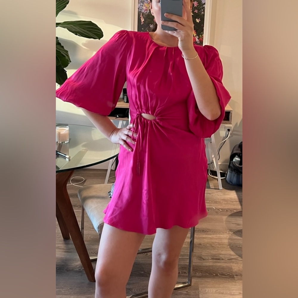 Farm rio cut out hot pink dress - shortened to a mini dress one of a kind !!